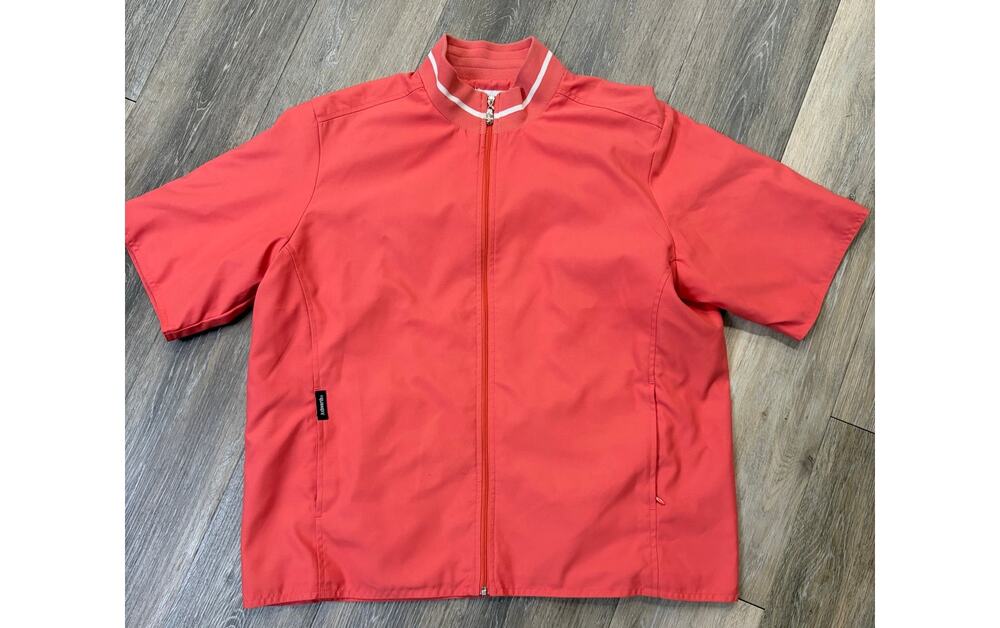 Ashworth Golf Jacket Coral Full Zip Lightweight Athleisure Preppy Large
